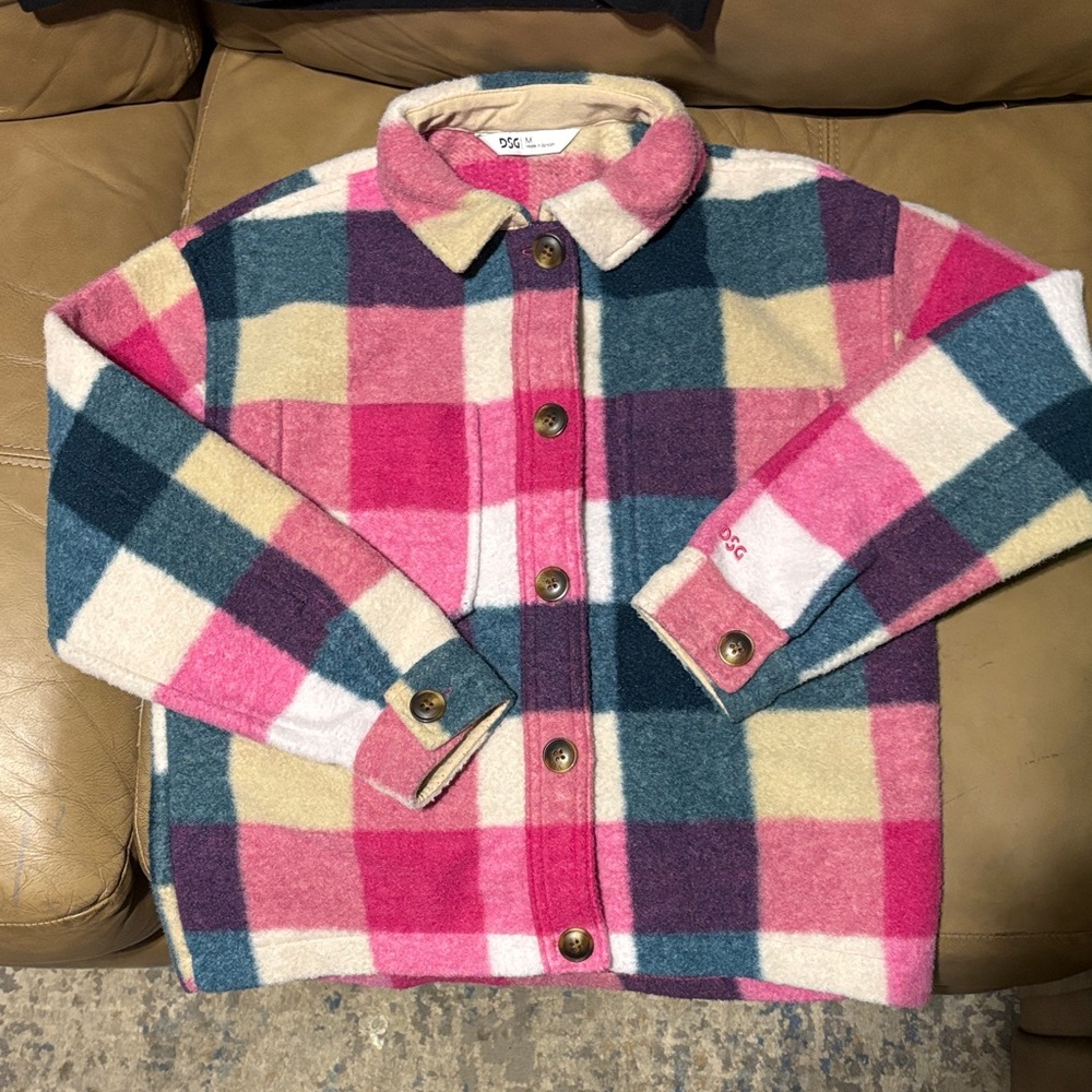 DSG Kids Plaid Jean Jacket - Pink, Blue, Cream